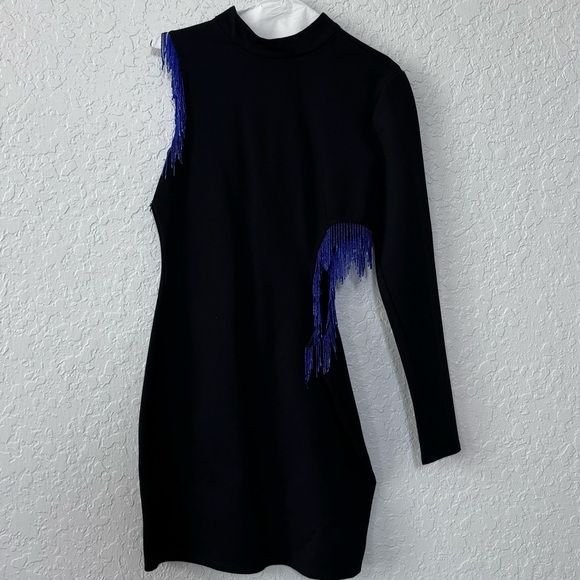 STAUD - Kirsten Womens Beaded Mini Mini Dress Women’s Med - Picture 5 of 8